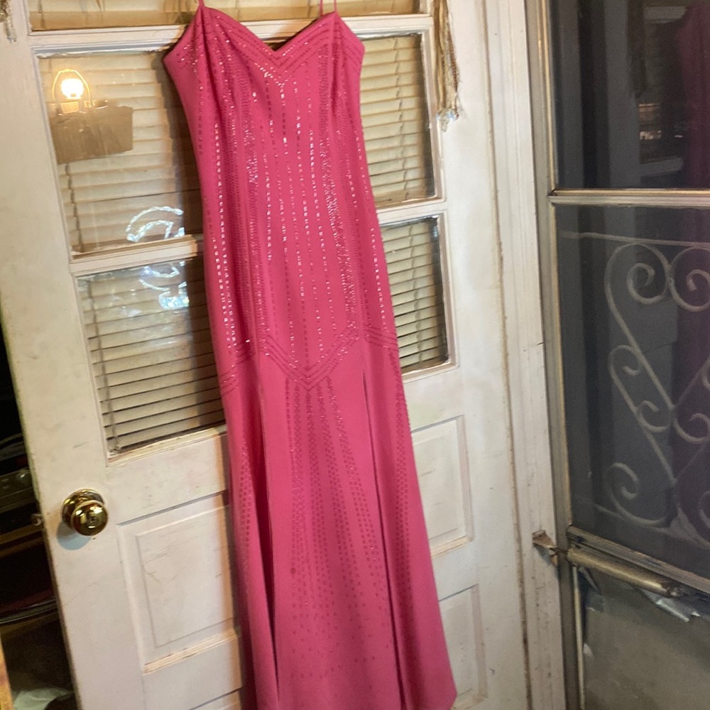 Dollar Sequins Pink Sexy Layers Slip Bottom 20’s Dress- Like New- Sz 10-12